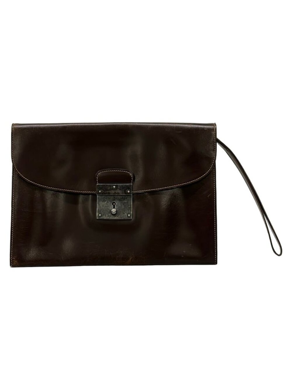 Hermes Second Bag Kirius Dark Brown Leather